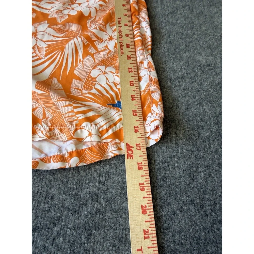 Tommy Bahama Swim Trunks Men XL Orange White Floral Tropical Hawaiian Relax XL